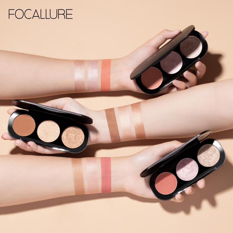 Paleta de Iluminador Focallure - 3 Cores